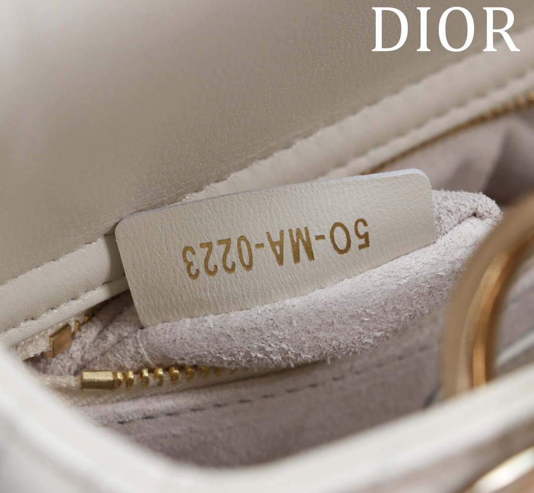 Dior M0538 Small Lady Dior My ABCDior Bag Latte Cannage Lambskin with Gold-Finish