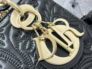 Dior M0538 Small Lady Dior My ABCDIOR Bag Latte Quilted-Effect Lambskin Black - Default Title - View 6