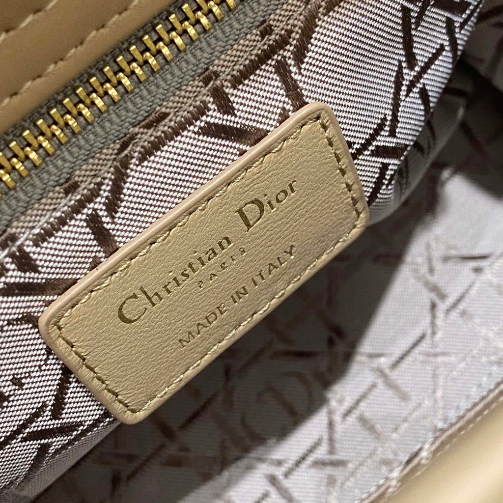 Dior M0538 Small Lady My ABCDior Bag Apricot Cannage Lambskin