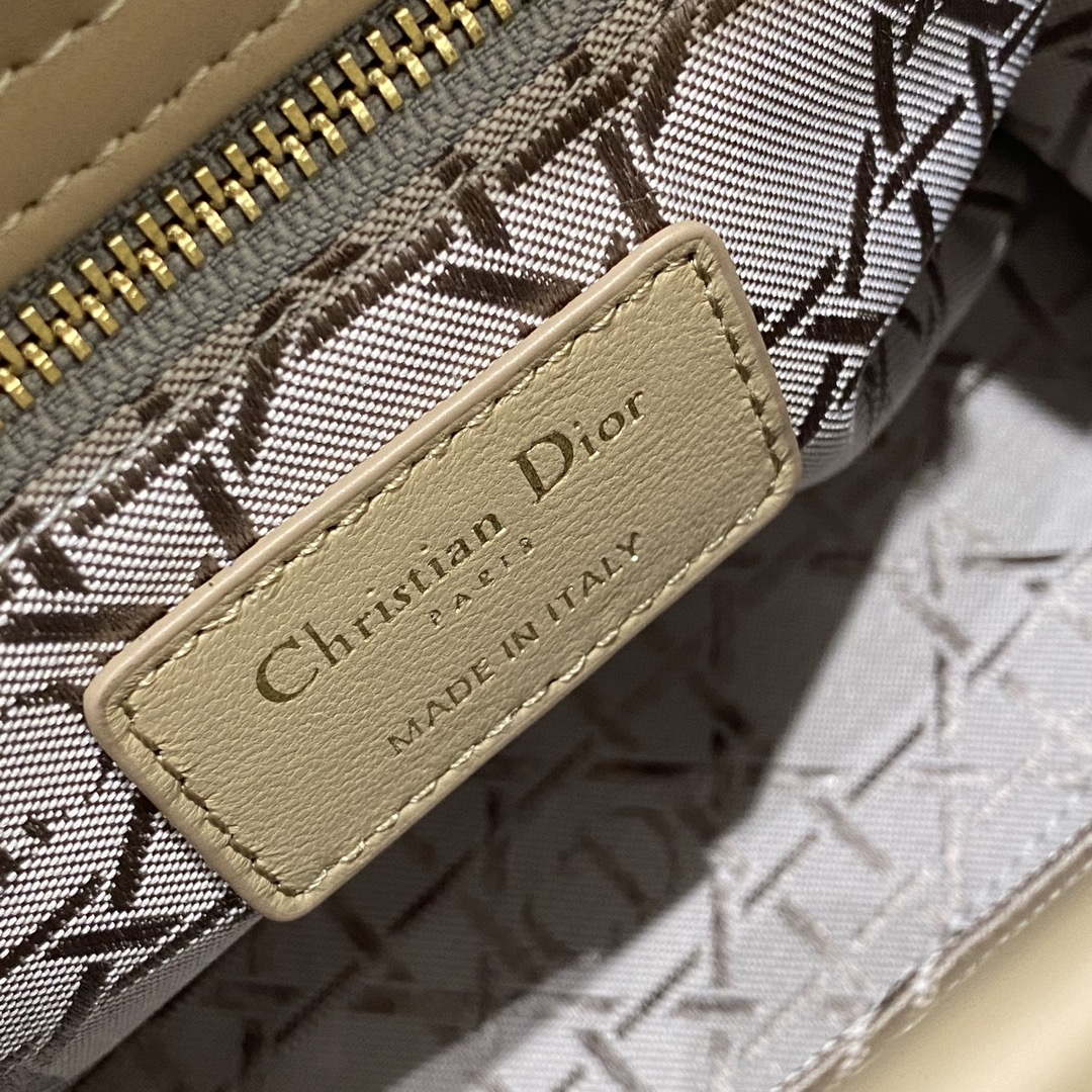 Dior M0538 Small Lady My ABCDior Bag Apricot Cannage Lambskin