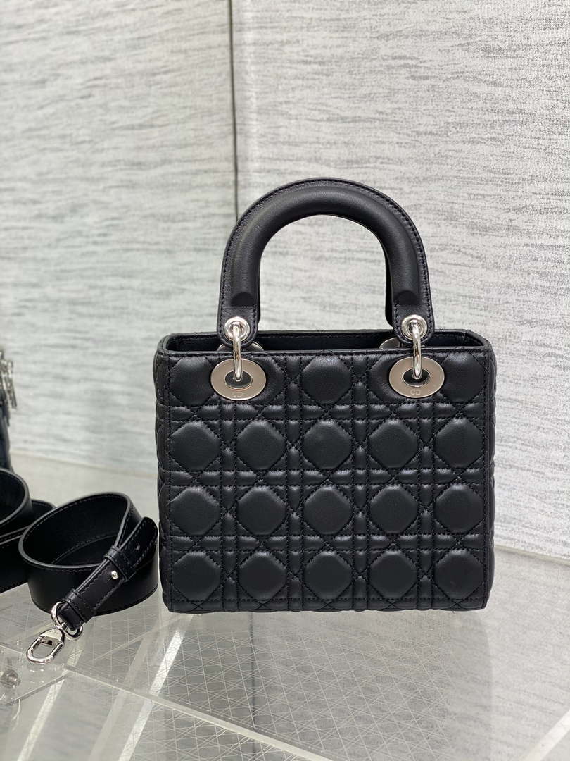Dior M0538 Small Lady My ABCDior Bag Black Cannage Lambskin Silver - Default Title - View 1