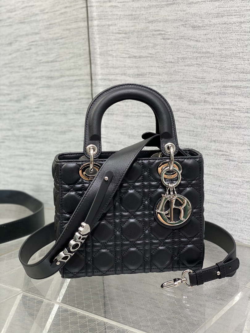 Dior M0538 Small Lady My ABCDior Bag Black Cannage Lambskin Silver - Default Title - View 2