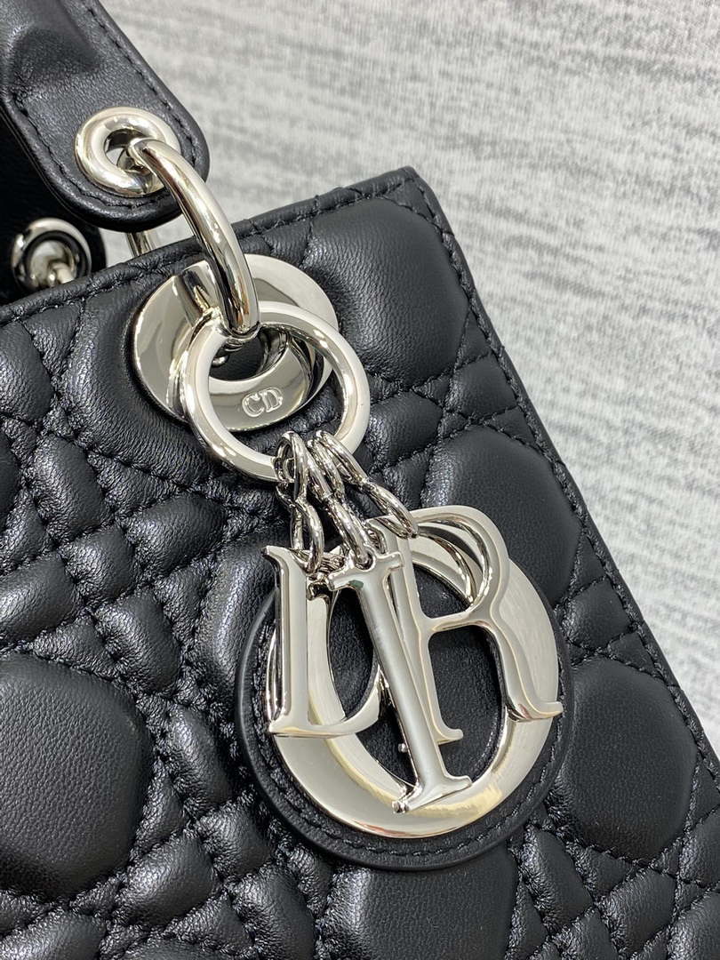 Dior M0538 Small Lady My ABCDior Bag Black Cannage Lambskin Silver - Default Title - View 4