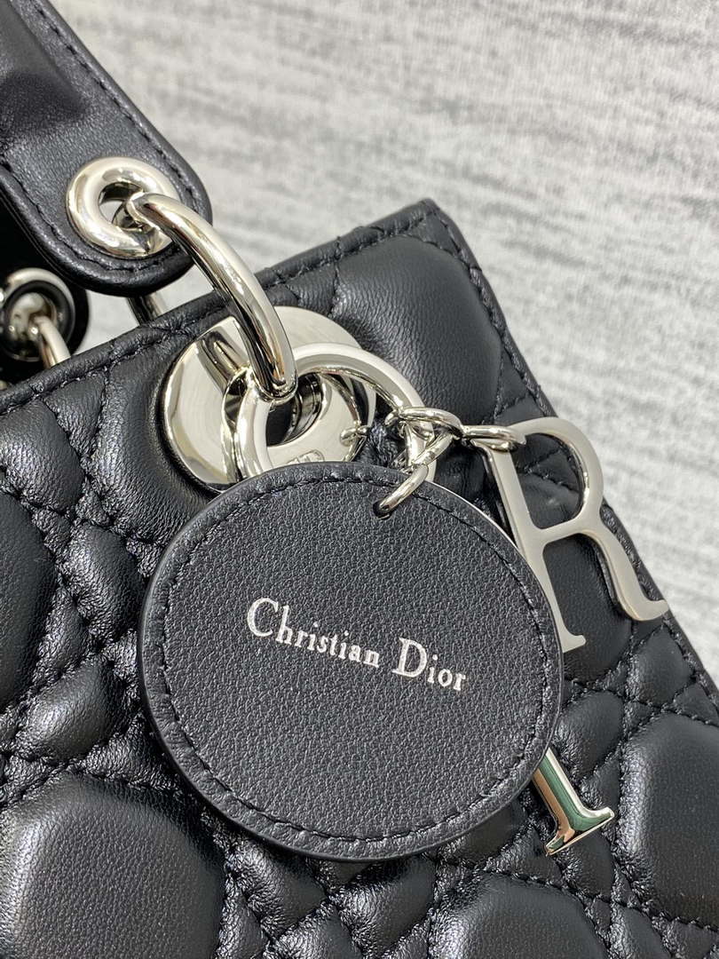 Dior M0538 Small Lady My ABCDior Bag Black Cannage Lambskin Silver - Default Title - View 5
