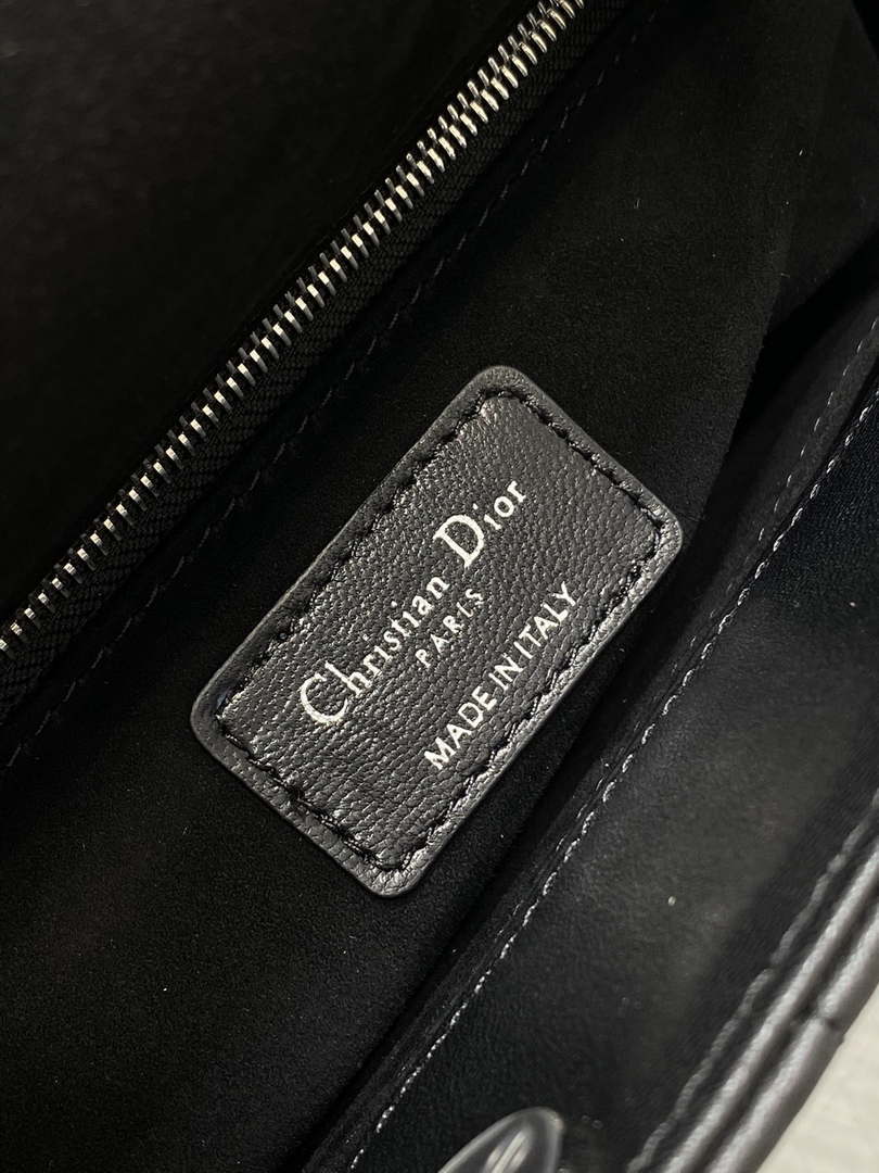 Dior M0538 Small Lady My ABCDior Bag Black Cannage Lambskin Silver - Default Title - View 9
