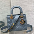 Dior M0538 Small Lady My ABCDior Bag haze blue Cannage Lambskin - Default Title - View 1