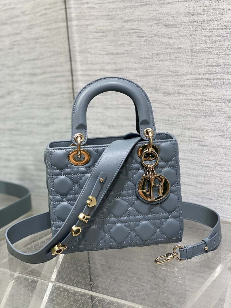 Dior M0538 Small Lady My ABCDior Bag haze blue Cannage Lambskin