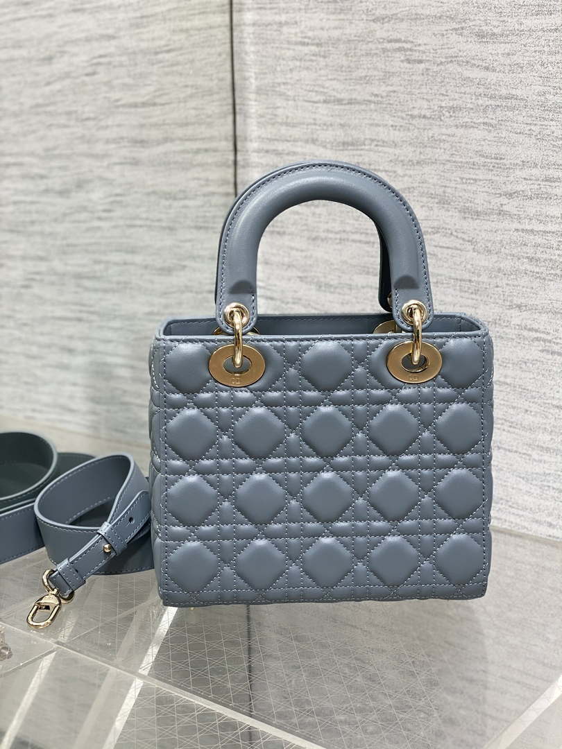 Dior M0538 Small Lady My ABCDior Bag haze blue Cannage Lambskin
