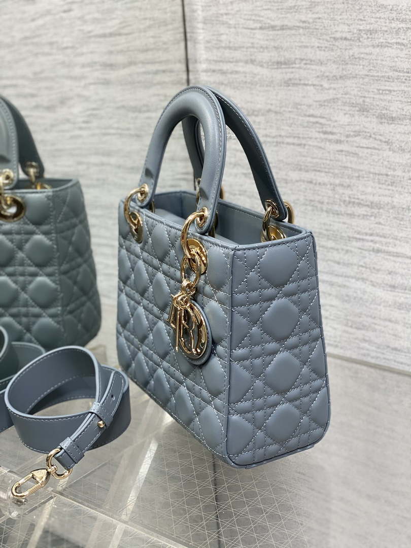 Dior M0538 Small Lady My ABCDior Bag haze blue Cannage Lambskin