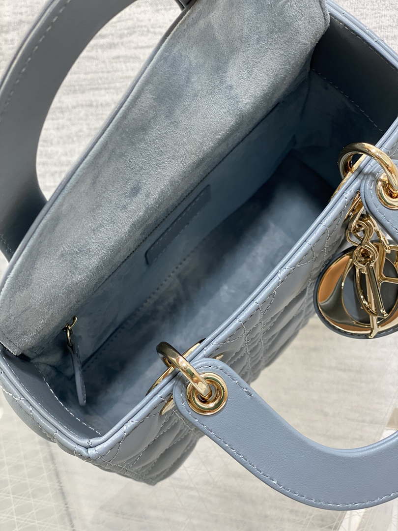 Dior M0538 Small Lady My ABCDior Bag haze blue Cannage Lambskin