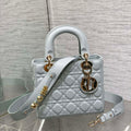 Dior M0538 Small Lady My ABCDior Bag Lake blue Cannage Lambskin - Default Title - View 1