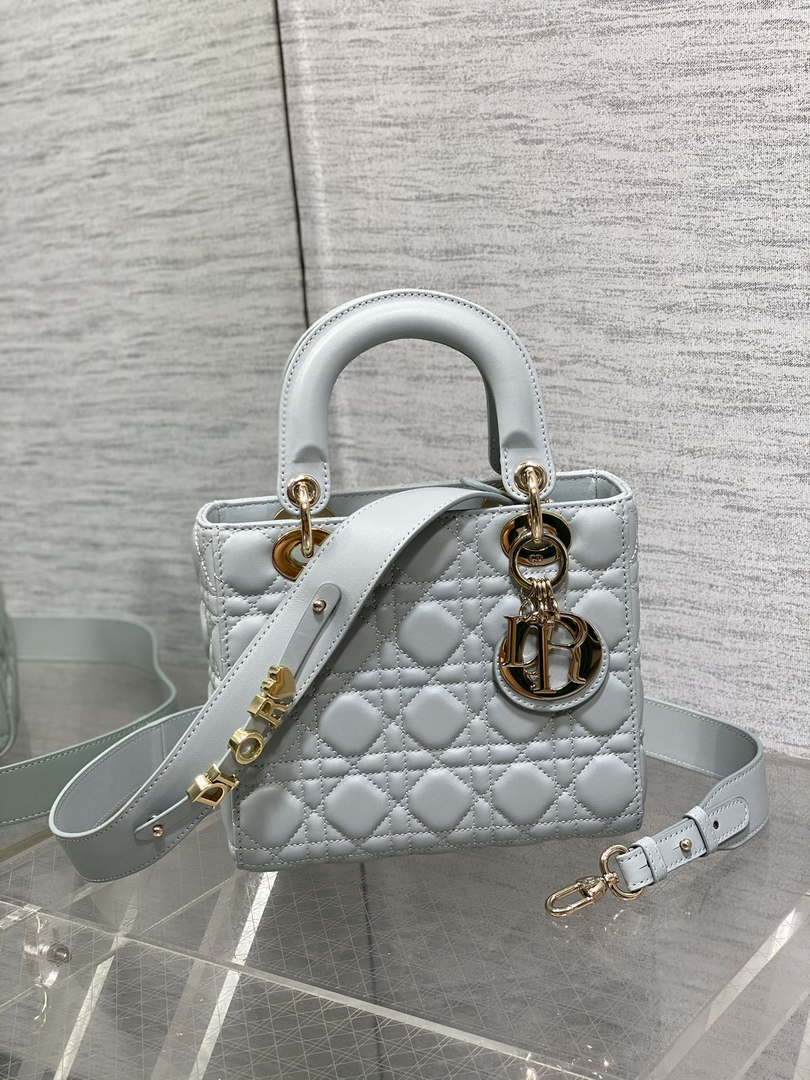 Dior M0538 Small Lady My ABCDior Bag Lake blue Cannage Lambskin - Default Title - View 1