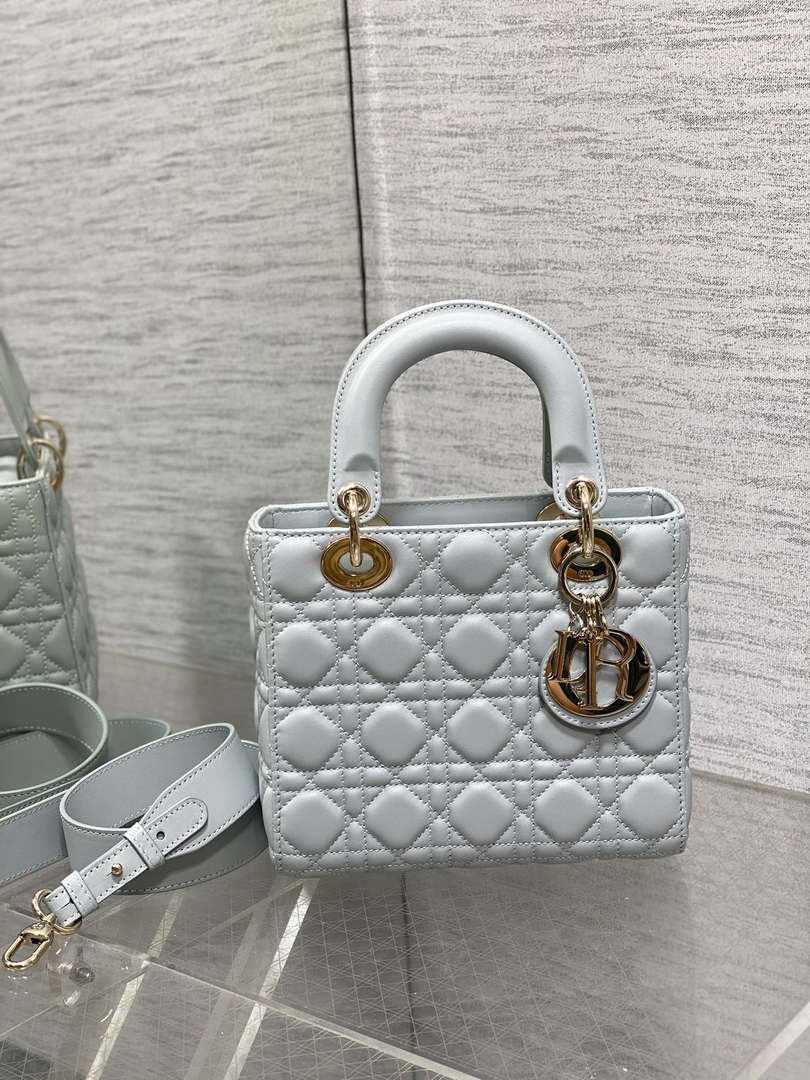 Dior M0538 Small Lady My ABCDior Bag Lake blue Cannage Lambskin
