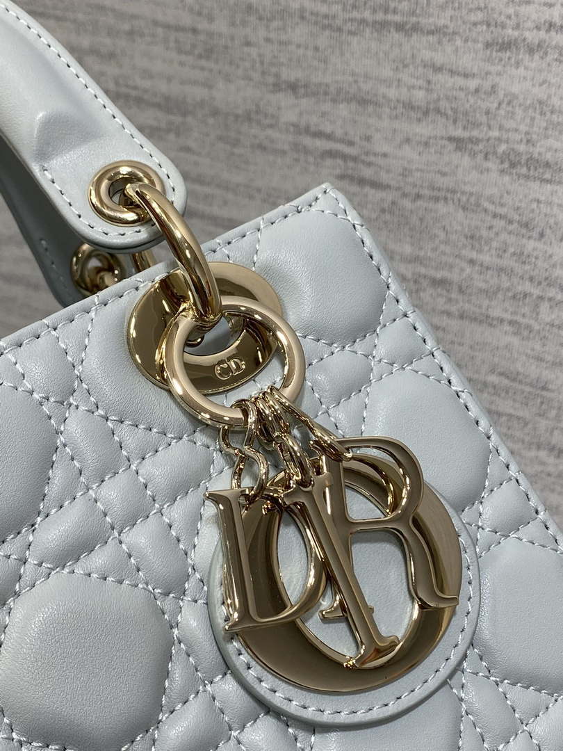 Dior M0538 Small Lady My ABCDior Bag Lake blue Cannage Lambskin