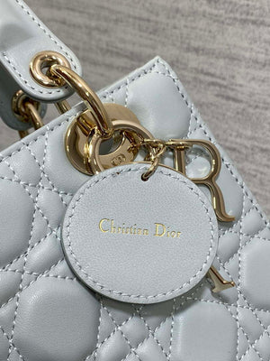 Dior M0538 Small Lady My ABCDior Bag Lake blue Cannage Lambskin - Default Title - View 4