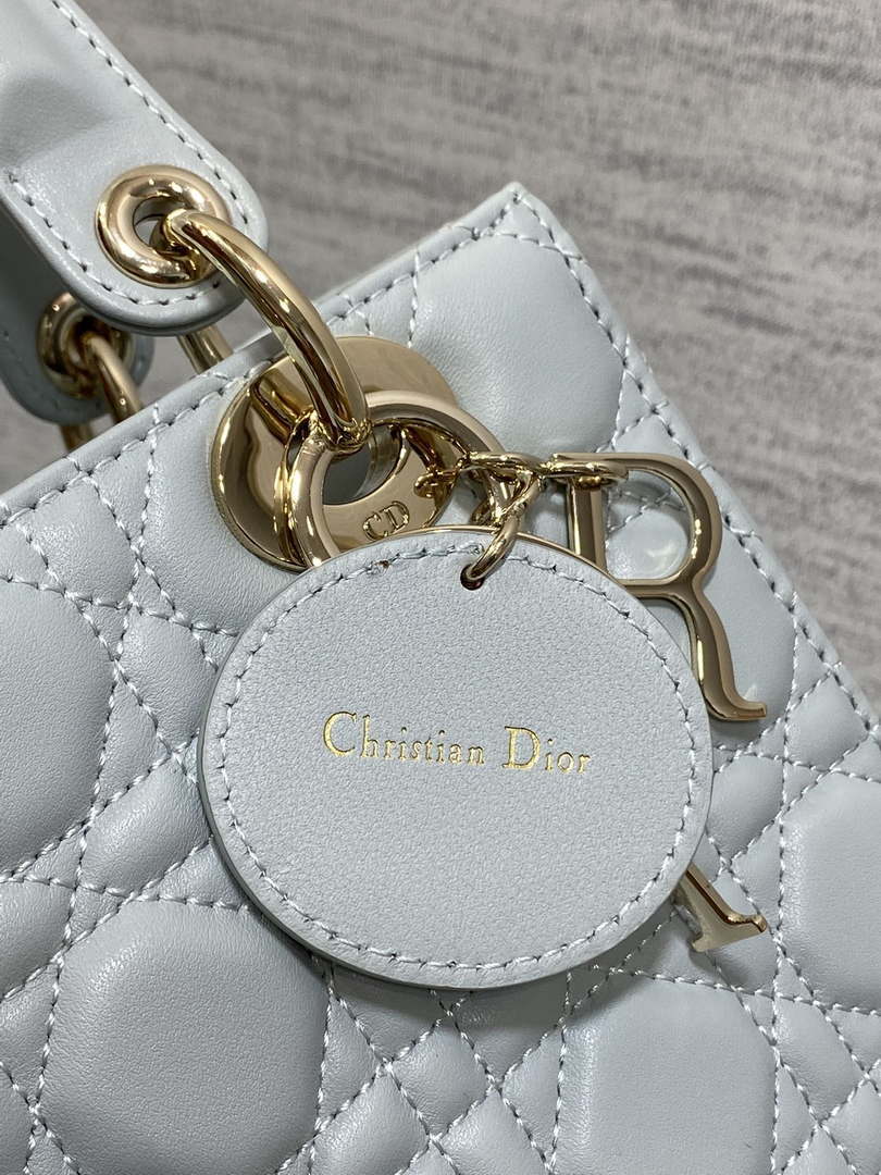 Dior M0538 Small Lady My ABCDior Bag Lake blue Cannage Lambskin - Default Title - View 4