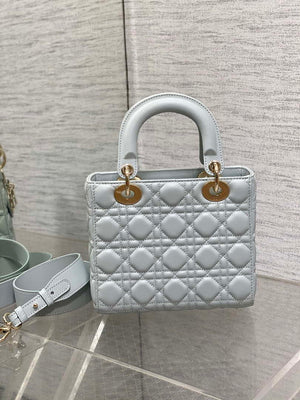 Dior M0538 Small Lady My ABCDior Bag Lake blue Cannage Lambskin - Default Title - View 5