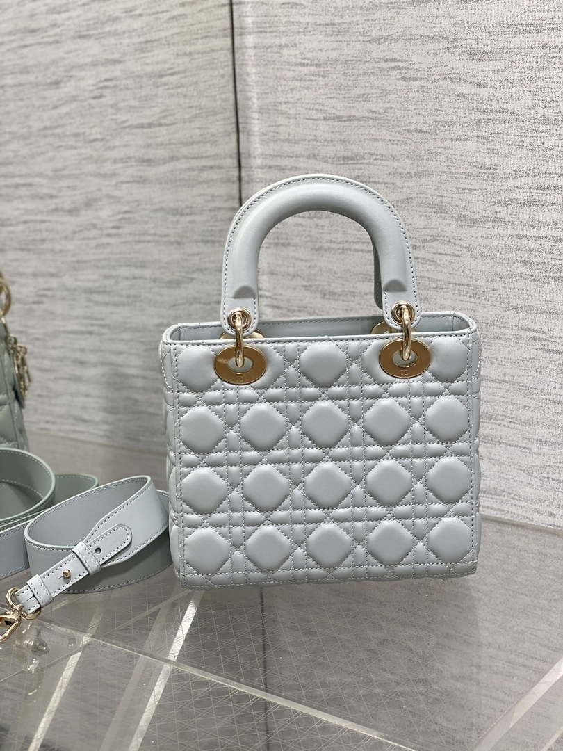 Dior M0538 Small Lady My ABCDior Bag Lake blue Cannage Lambskin
