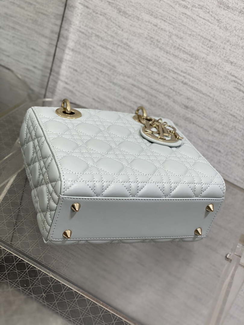Dior M0538 Small Lady My ABCDior Bag Lake blue Cannage Lambskin