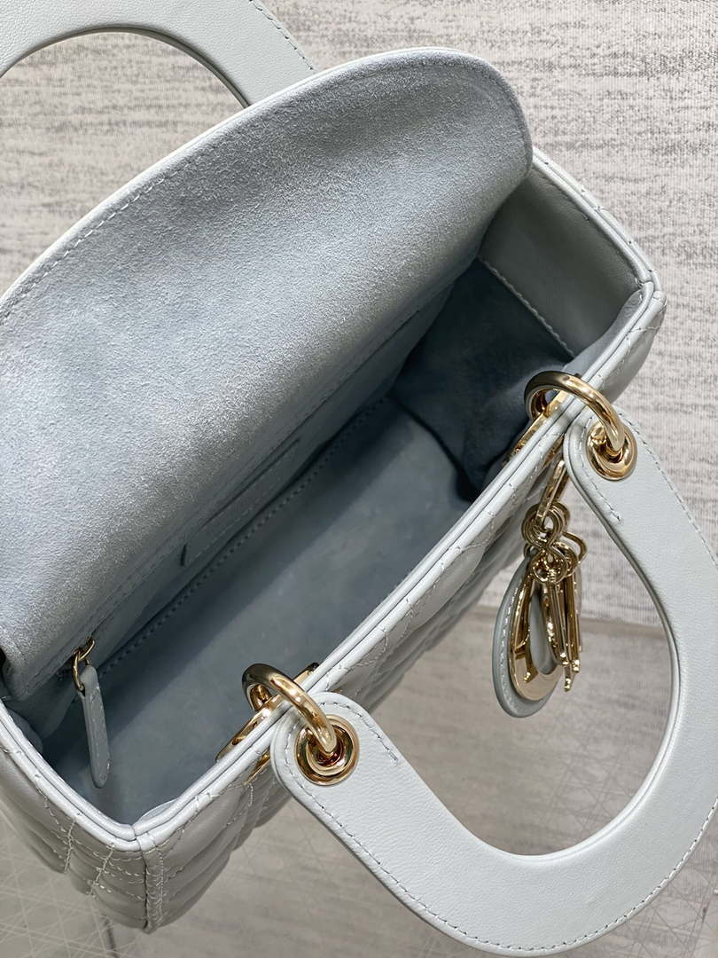 Dior M0538 Small Lady My ABCDior Bag Lake blue Cannage Lambskin