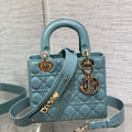 Dior M0538 Small Lady My ABCDior Bag Lake Blue Patent Cannage Calfskin - Default Title - View 1
