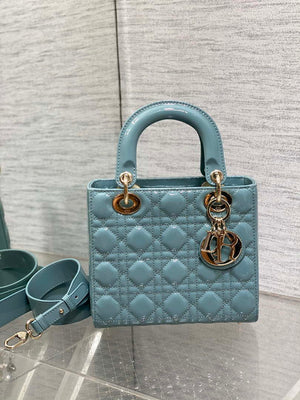 Dior M0538 Small Lady My ABCDior Bag Lake Blue Patent Cannage Calfskin - Default Title - View 2