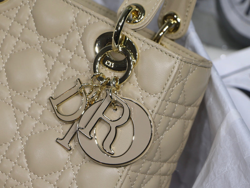 Dior Small Lady My ABCDior Bag Lambskin M0538 Apricot