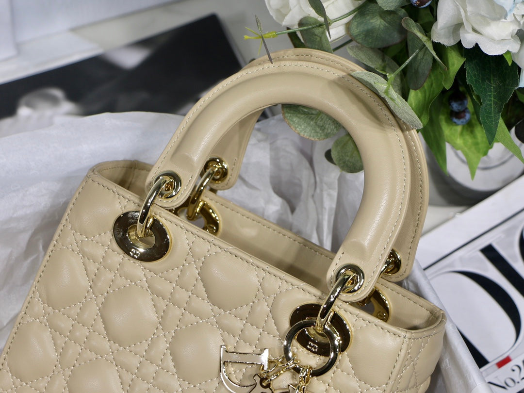 Dior Small Lady My ABCDior Bag Lambskin M0538 Apricot