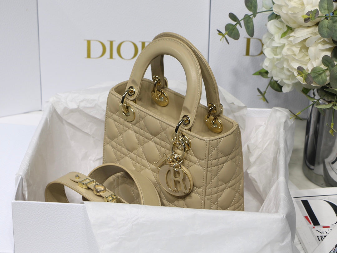 Dior Small Lady My ABCDior Bag Lambskin M0538 Apricot
