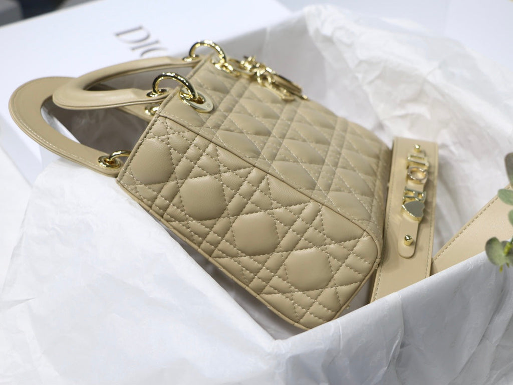 Dior Small Lady My ABCDior Bag Lambskin M0538 Apricot