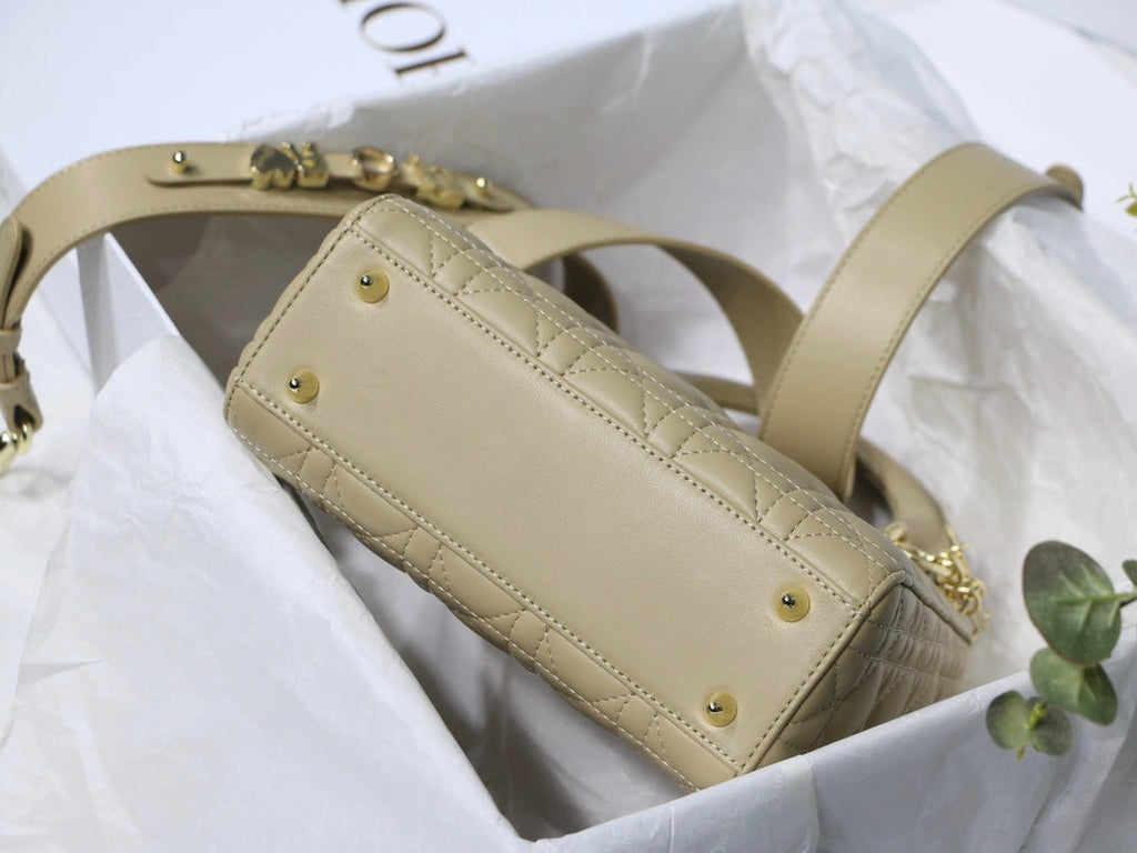 Dior Small Lady My ABCDior Bag Lambskin M0538 Apricot