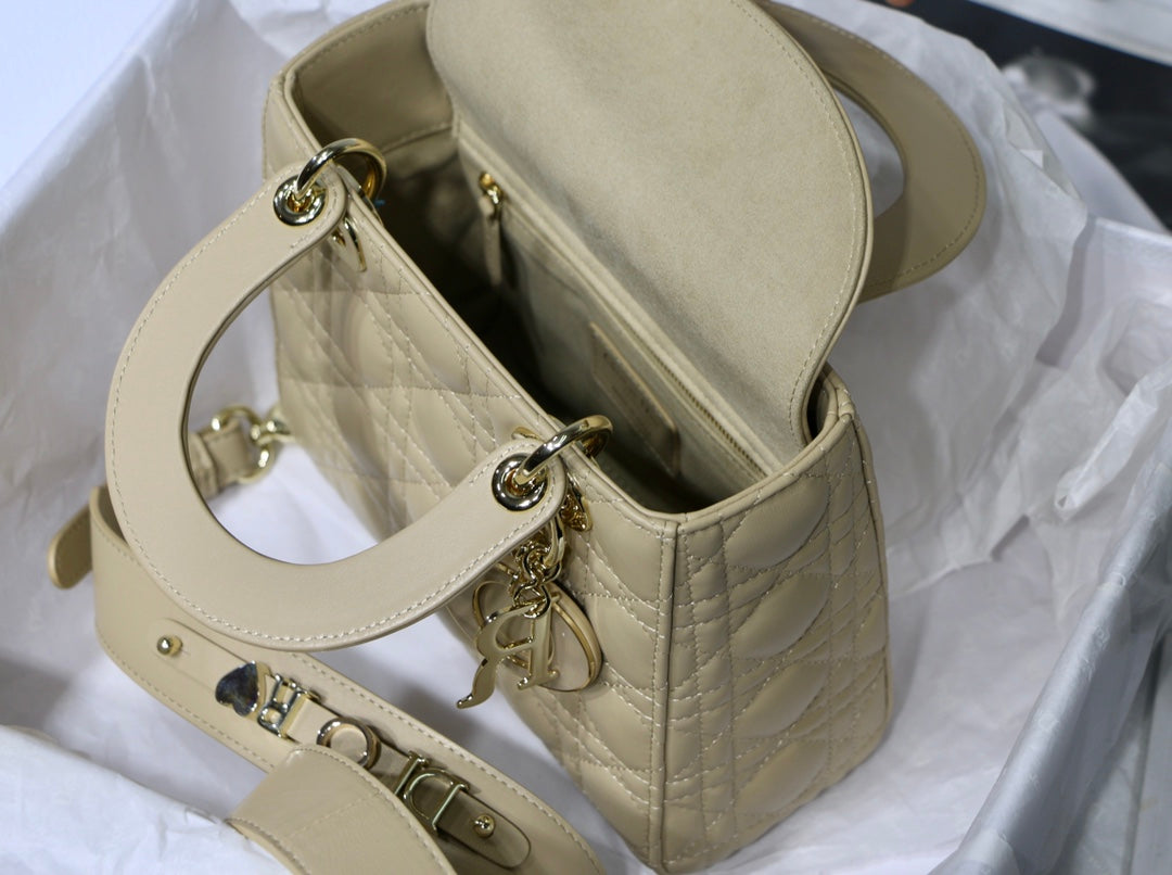 Dior Small Lady My ABCDior Bag Lambskin M0538 Apricot