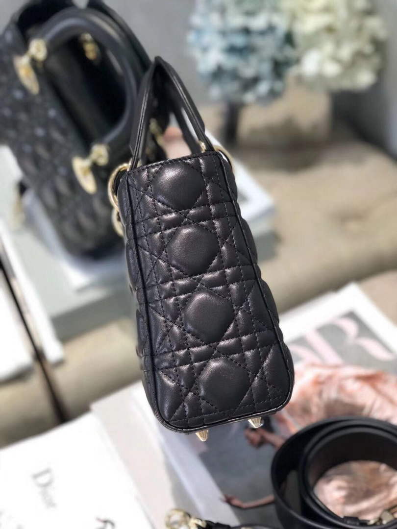 Dior Small Lady My ABCDior Bag Lambskin M0538 Black
