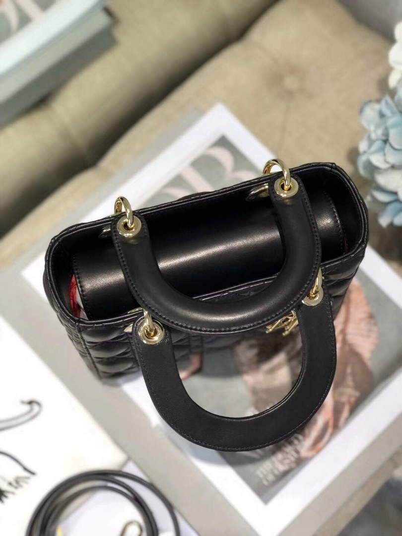 Dior Small Lady My ABCDior Bag Lambskin M0538 Black