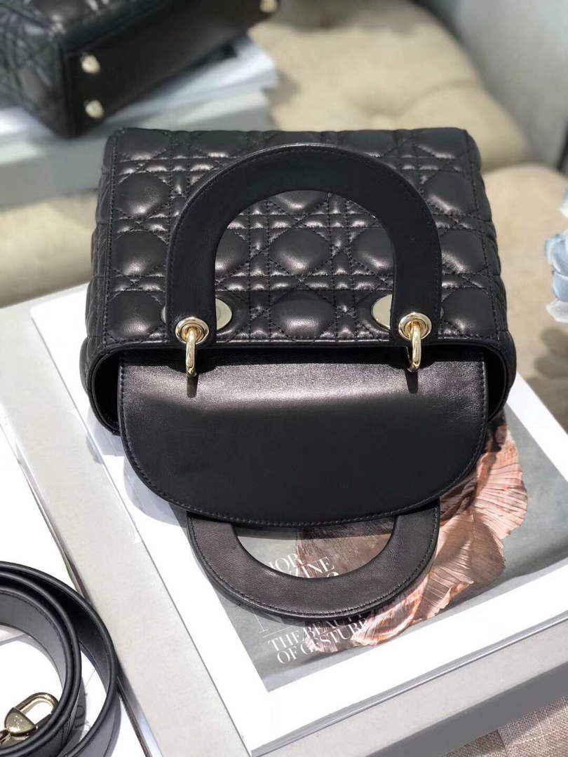 Dior Small Lady My ABCDior Bag Lambskin M0538 Black