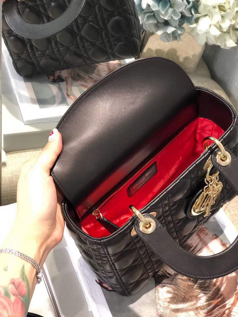 Dior Small Lady My ABCDior Bag Lambskin M0538 Black