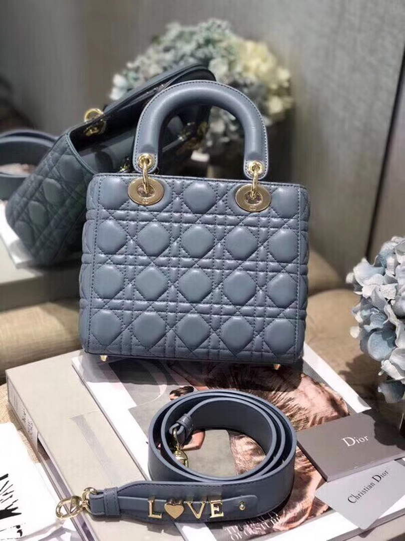 Dior Small Lady My ABCDior Bag Lambskin M0538 Blue