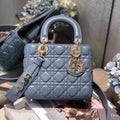 Dior Small Lady My ABCDior Bag Lambskin M0538 Blue - Default Title - View 1