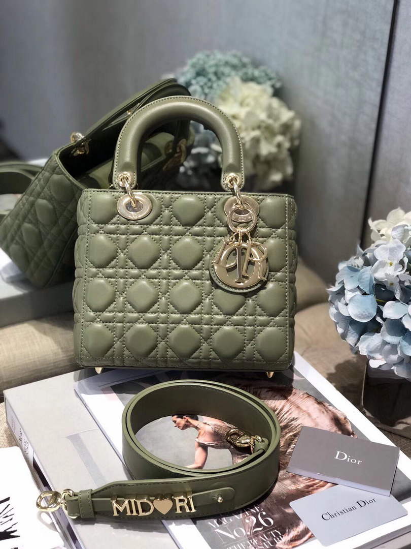 Dior Small Lady My ABCDior Bag Lambskin M0538 Green