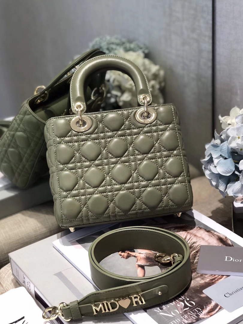 Dior Small Lady My ABCDior Bag Lambskin M0538 Green