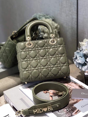 Dior Small Lady My ABCDior Bag Lambskin M0538 Green - Default Title - View 3