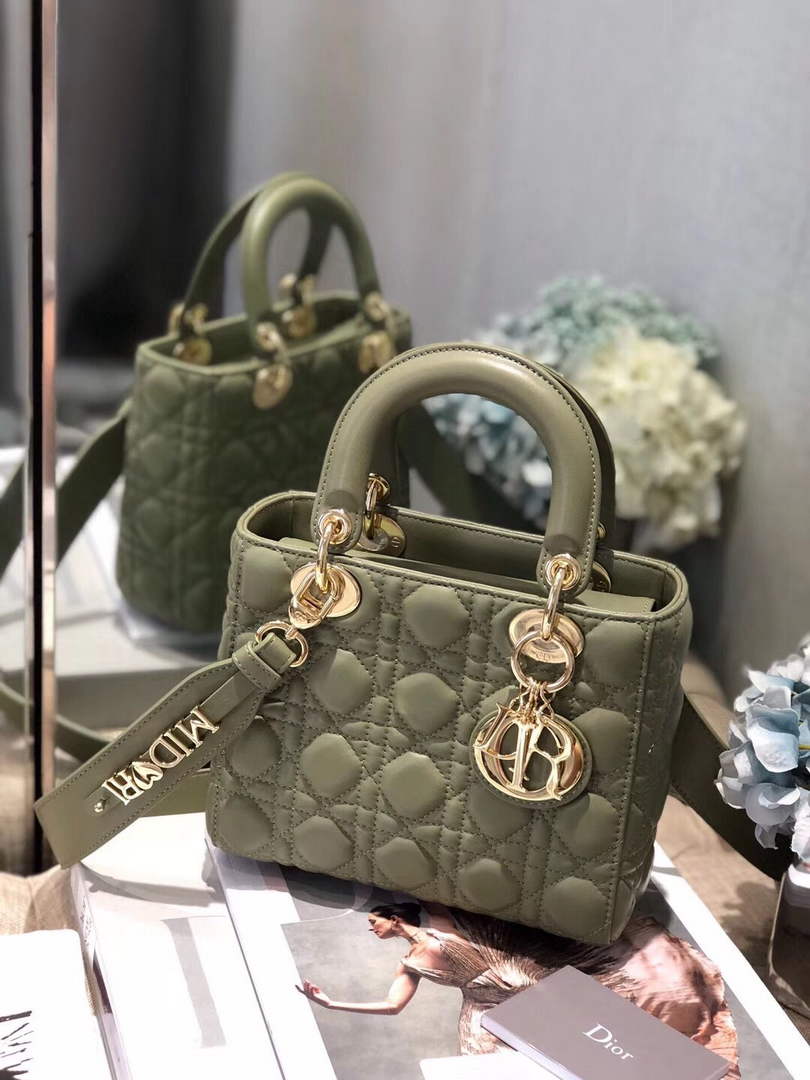 Dior Small Lady My ABCDior Bag Lambskin M0538 Green