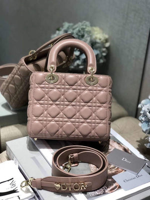 Dior Small Lady My ABCDior Bag Lambskin M0538 Light Pink - Default Title - View 2