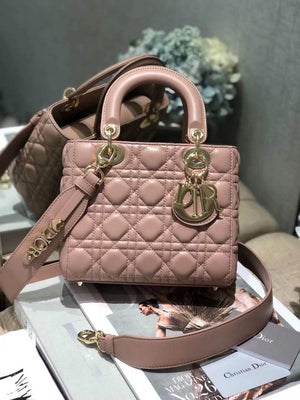 Dior Small Lady My ABCDior Bag Lambskin M0538 Light Pink - Default Title - View 1