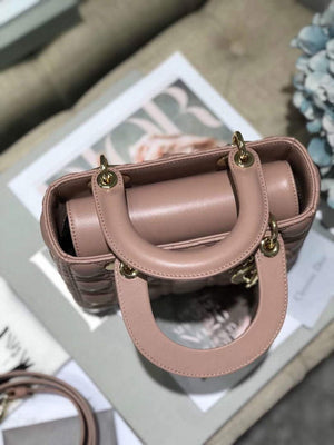 Dior Small Lady My ABCDior Bag Lambskin M0538 Light Pink - Default Title - View 5