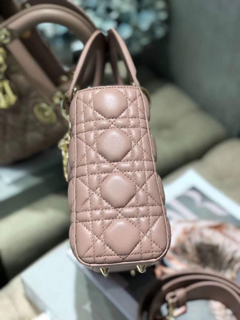 Dior Small Lady My ABCDior Bag Lambskin M0538 Light Pink - Default Title - View 6