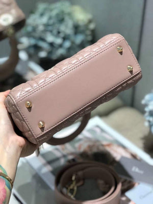 Dior Small Lady My ABCDior Bag Lambskin M0538 Light Pink - Default Title - View 7