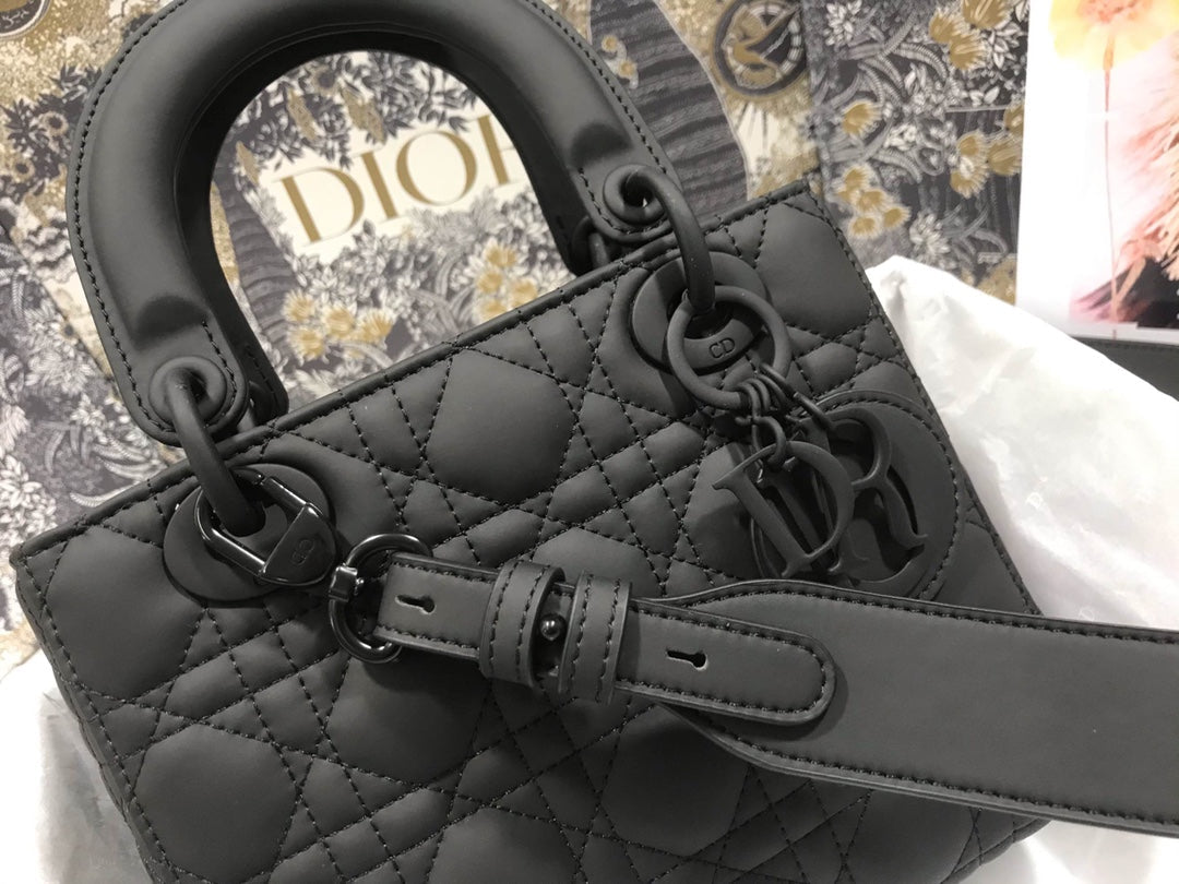 Dior Small Lady My ABCDior Bag Lambskin M0538 logo black - Default Title - View 5