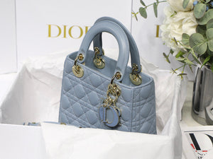 Dior Small Lady My ABCDior Bag Lambskin M0538 logo blue - Default Title - View 5