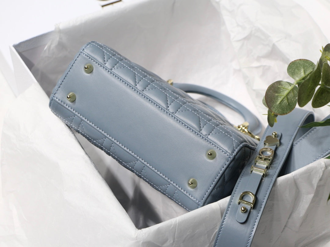Dior Small Lady My ABCDior Bag Lambskin M0538 logo blue - Default Title - View 8